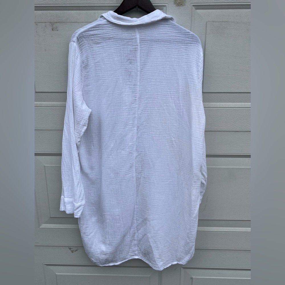 Women's 4our Dreamers cotton white Midi  Shirt Dress XL - Picture 2 of 4